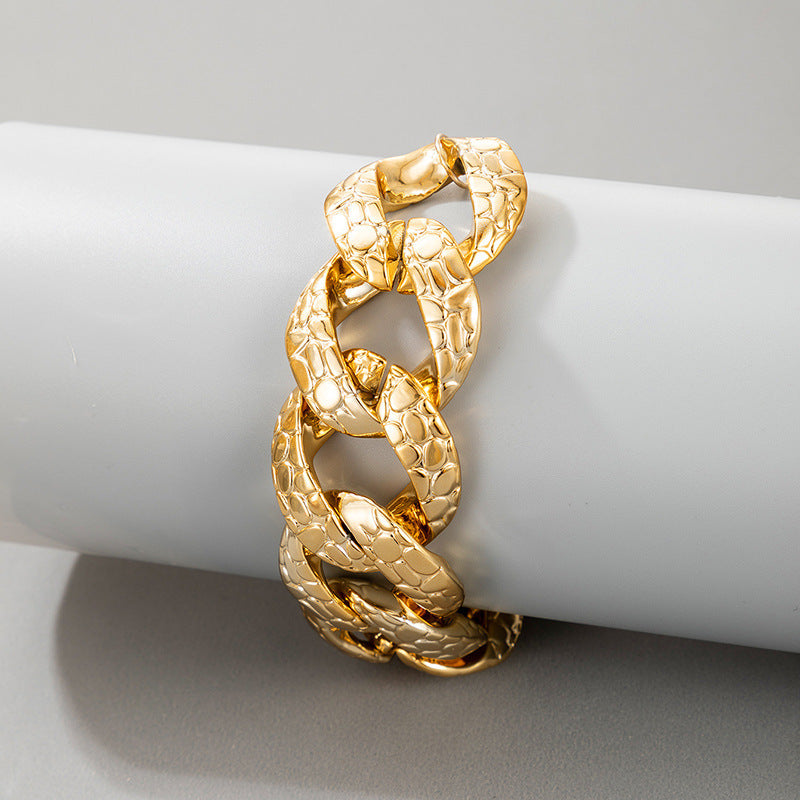 New Exaggerated Trend Ins Wind Retro Snake Pattern Single Layer Bracelet Anklet