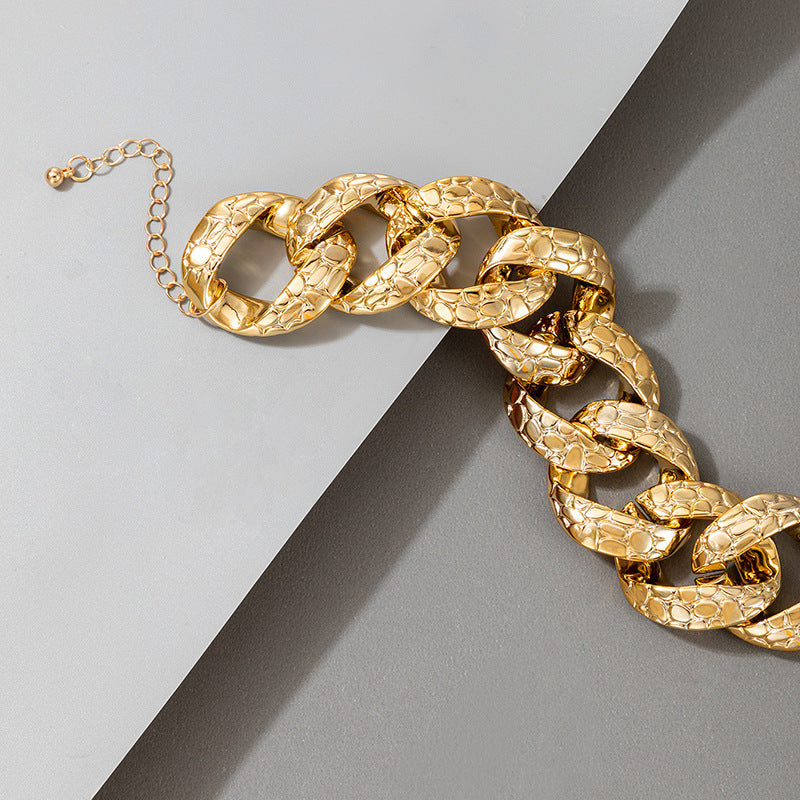 New Exaggerated Trend Ins Wind Retro Snake Pattern Single Layer Bracelet Anklet