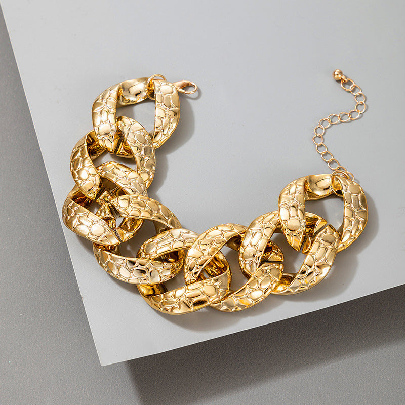 New Exaggerated Trend Ins Wind Retro Snake Pattern Single Layer Bracelet Anklet