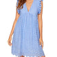 Lace Dresses With Pocket Summer Sleeveless Jacquard Cutout V-Neck Beach Dress