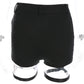 Black Elastic High Waist Slim Shorts