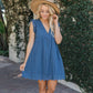 Lace Dresses With Pocket Summer Sleeveless Jacquard Cutout V-Neck Beach Dress