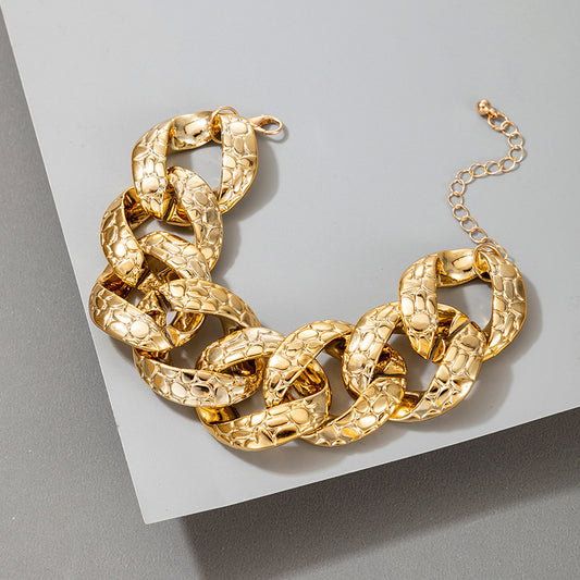 New Exaggerated Trend Ins Wind Retro Snake Pattern Single Layer Bracelet Anklet